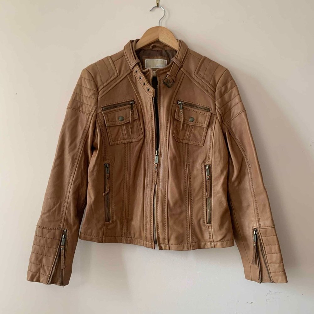 Michael Kors Soft Leather Moto Jacket